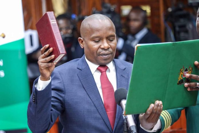 Deputy President Kithure Kindiki taking oath