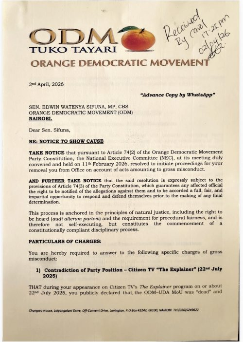 Why the ODM disciplinary letter is a path to political success, a blessing to Linda Mwananchi Why the ODM disciplinary letter is a path to political success, a blessing to Linda Mwananchi